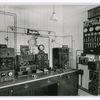 A modern Marconi ship's 1? KW installation including a continuous wave valve transmitter; wireless direction finder; 4 electrode valve amplifier and tuner; quenched spark transmitter; emergency spark transmitter.