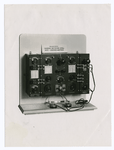 A modern Marconi valve receiver comprising two valves, with a tuner covering all wavelengths between 300 and 30,000 metres. A crystal detector can be fitted in emergency.