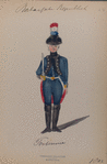 Bataafsche Republiek. [Front view of an officer with a sabre]