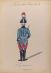 Bataafsche Republiek. [Rear  view of an officer with a sabre]
