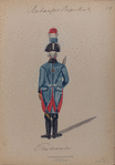 Bataafsche Republiek. [Rear  view of an officer with a sabre]
