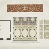 Plan, elevation, & ceiling of a room (A) painted by G. Romano, about 1530. In the Palazzo del T at Mantua.