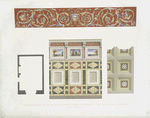 Plan, elevation and ceiling of the "Stanza d'Orfeo" by Go. Romano in the Palazzo del T at Mantua.