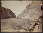 One of the little cedar boats in Cataract Canyon, looking upstream.