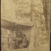 [An improvised dining room when we first reached Old Baldy (near San Bernadino, Calif.). RBS and family.]