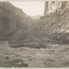 [A great rock had fallen from the cliff. Snapshot by Rob't B. Stanton, 1890.]