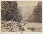 Canyon and river with boats