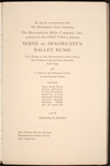 The Metropolitan Opera Company presents Serge de Diaghileff's Ballet Russe