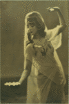 Ruth St. Denis as the Courtesan when she reveals herself as Kwannon, Goddess of Mercy, at the end of Omika