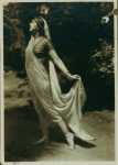 Ruth St. Denis out-of-doors in costume.