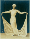 Ruth St Denis in costume and pose for Physical Culture Magazine.