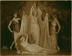 Ruth St Denis with Edna Malone, Betty Horst and Doris Humphrey in Greek Veil Plastique.