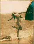Ruth St. Denis on the beach.