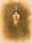 Drawing by Allan Clark of Ruth St. Denis as Radha.