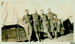 Ted Shawn and tentmates at Camp Kearney when he first enlisted in an ambulance company.