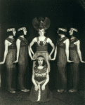 Denishawn students Lillian Powell, Charlotte Brendel, Grace McCrea, Irene Pryor and Claire Niles in an Egyptian dance created as part of a vaudeville act by Ted Shawn and in no way related to the famous Egyptian Ballet in the Denishawn repertory.