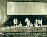 Ruth St Denis, Ted Shawn, and the Ruth St. Denis Concert Dancers in a performance at the Trinity Auditorium, musical accompaniment by a Knabe piano playing an Ampico piano roll