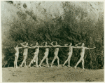 Male students of Ted Shawn during the summer session of Shawn's Los Angeles School at the estate of Mrs. Frank Haven.