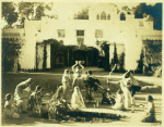 Ruth St. Denis and the Denishawn Dancers, including Doris Humphrey and Julanne Johnston, with Walter Hampden as Buddha in the ballet Vision of Yashodhara from Light of Asia, a religious drama given at the Krotona Theosophical Society.