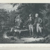Gen. Marion in his swamp encampment inviting a British officer to dinner.