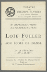 Loie Fuller et son Ecole de Dance - Theatre des Champs-Elysees (program)