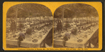 Centennial celebration at Buxton, Me. The tables before dinner, 1200 feet long. Aug. 14, 1872.
