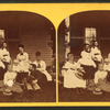 Portrait of an unidentified family on the porch of a house, Casco Bay, Me.