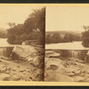 Dam, ledge and pot holes, from bridge.