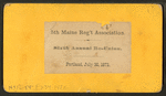 5th Maine Regiment Association. Sixth annual reunion, Portland, July 30, 1873.