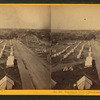 Panoramic view of Burnt district, looking down Congress Street, from Observatory.