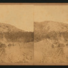 Photographic tent on terminal moraine, looking away from the Hassler Glacier, at a cliff once (in remote ages) [...] by the glacier.