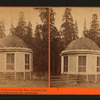 House over the Stump of the Original Big tree, diameter 32 feet, Mammoth Trees of Calaveras Co., California.