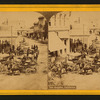 Street scene with people and wagons. Los Angeles, California.
