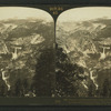 Vernal and Nevada Falls, Cap of Liberty and Mt. Clark (11,250 ft.) east from Glacier Point, Yosemite Valley, Cal., U.S.A.