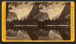 Mirror Lake, Watkins' and clouds' Rest, Mts. and reflections.