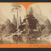 Sentinel Rock, 3,270 feet high, Hutching's Hotel and the Merced River.