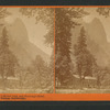 Sentinel Rock, 3,720 feet high, and Huching's Hotel, Yo Semite Valley, California.