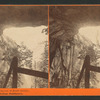View looking out of Rock Grotto, Yosemite Valley, California.Ad.