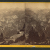 Vernal and Nevada Falls, from Glacier Point, Mt. Hoffman in distance.