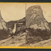 Nevada Fall, (700 feet high) and Cap of Liberty from the New Trail.