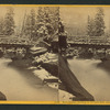 Foot bridge, leading to Nevada Fall, after snow storm in July.