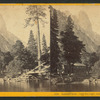 Sentinel Rock,(3270 feet high)and Hutchings' Hotel.