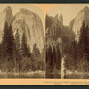 Cathedral Spires and the majestic Cathedral Rocks, from across the Merced River, Yosemite, California.