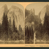 Cathedral Spires and the majestic Cathedral Rocks, from across the Merced River, Yosemite, California.