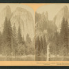 Cathedral Spires and famous Cathedral Rocks, from across the Merced River, Yosemite, California.