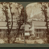 Amidst Yosemite's charms, Sentinel Hotel, looking north across Valley to Yosemite Falls, California.