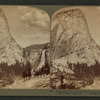 Nevada Falls (605 ft. high) and Cap of Liberty (1,800 ft. high), from Trail, looking East, Yosemite Valley, Cal.