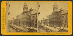 South side of California Street, from Montgomery, looking east, Merchants' Exchange.