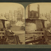 Homeless among ruins of former wealth, crude shelters in Union Square, San Francisco, Cal.