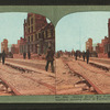 Market Street, San Francisco's great thoroughfare, showing effect of earthquake on the street.